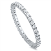 ETB1002 Sterling Silver Clear CZ Band Ring