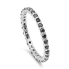 ETB1004 Sterling Silver Black CZ Band Ring