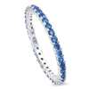 ETB1005 Sterling Silver Blue CZ Band Ring