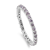 ETB1006 Sterling Silver Purple CZ Band Ring