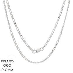 Figaro 060 2.0mm Gauge Chain Necklace