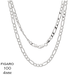 Figaro 100 4.0mm Gauge Chain Necklace