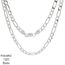 Figaro 120 5.0mm Gauge Chain Necklace