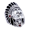ICR101-BK Silver Indian Head Ring Black