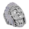 ICR101-WH Silver Indian Head Ring White MOP