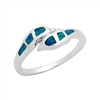 LOR1002-BO Sterling Silver Blue Lab Opal Dolphin Ring