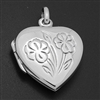 LPS1016 - Silver Heart Flower Locket