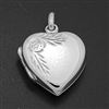 LPS1018 - Silver Small Heart Engraved Edge Locket