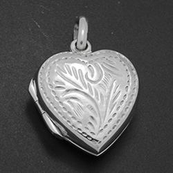 LPS1020 - Silver Heart Engraved Locket