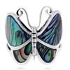 M-R1001-AB Silver Abalone Butterfly Ring