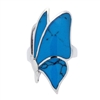 M-R1002-BT Silver Blue Turquoise Sideways Butterfly Ring