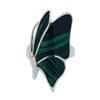 M-R1002-GM Silver Green Malachite Sideways Butterfly Ring