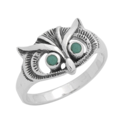 M-R1011-GT Silver Green Turquoise Ring