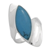 M-R1013-BT Silver Blue Turquoise Long  Ring