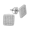 MCER1002 - Sterling Silver CZ Micropave Square Stud Earrings