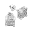 MCER1004 - Sterling Silver CZ Micropave Square Stud Earrings