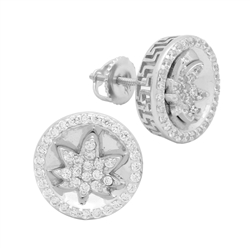 MCER1012 - Sterling Silver CZ Micropave Round Stud Earrings