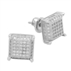 MCER1014 - Sterling Silver CZ Micropave Square Stud Earrings