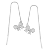 MCER1033 - Sterling Silver CZ Ribbon Threader Earrings