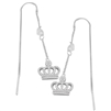 MCER1037 - Sterling Silver CZ Crown Threader Earrings