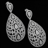 MCER1045 - Silver Long Micropave Elegant CZ Earrings