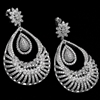 MCER1047 - Silver Long Micropave Elegant CZ Earrings