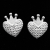 MCER1061 - Silver Micropave CZ Crown Heart Stud Earrings