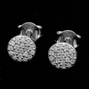 MCER1062 - Silver Micropave CZ Round Circle Stud Earrings