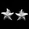 MCER1064-Silver Micropave CZ Starfish Stud Earrings