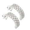 MCER1066 - Silver CZ Half Hoop Stud Earrings