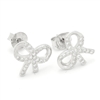 MCER1068 - Silver CZ Ribbon Knott Stud Earrings