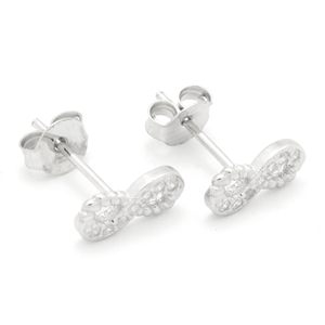 MCER1069 - Silver CZ Infinity knot Stud Earrings