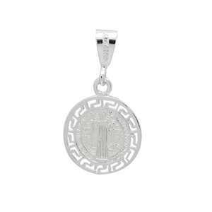 MI-P1011 Silver San Benito Greek Design Pendant 16mm