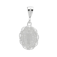 MI-P1012 Silver San Benito Oval Design Pendant20mm