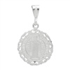 MI-P1016 Silver San Benito Round Design Pendant 18mm