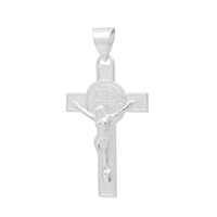 MI-P1025 Silver San Benito Cross Pendant LG 31mm