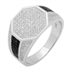 MMCR1006 SILVER MICROPAVE 14MM OCTAGON CZ MENS RING