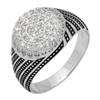 MMCR1014 SILVER MICROPAVE 14MM ROUND SPIRAL LINES CZ MENS RING
