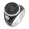 MMCR1018 SILVER MICROPAVE 17MM OVAL CZ MENS RING