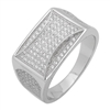 MMCR1020 SILVER MICROPAVE 12MM SQUARED CZ MENS RING