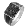 MMCR1023 SILVER MICROPAVE 12MM SQUARED CZ MENS RING