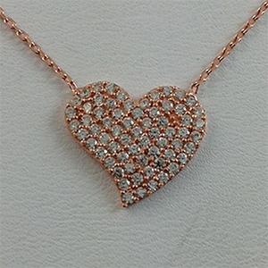 Silver Necklace with CZ - Heart - $8.80