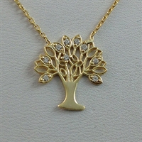 Silver Necklace with CZ - Tree of Life - $8.80