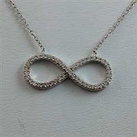 Silver Necklace with CZ - Infinity - $8.80