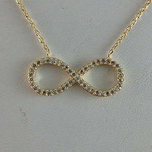 Silver Necklace with CZ - Infinity - $8.80