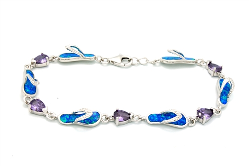 OPBR1006 - Silver Opal Bracelet