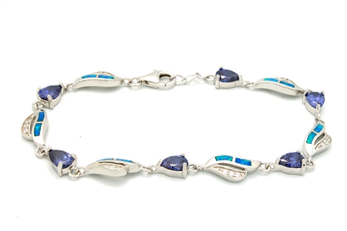 OPBR1009 - Silver Opal Bracelet