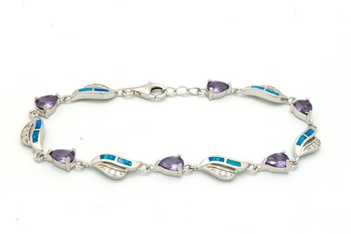 OPBR1010 - Silver Opal Bracelet