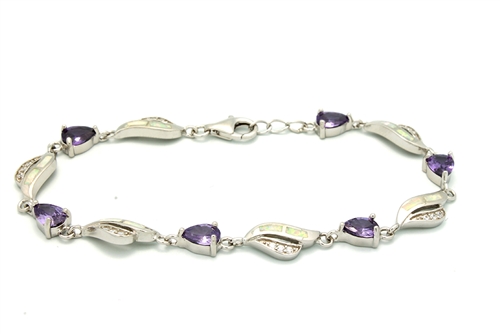 OPBR1012 - Silver Opal Bracelet