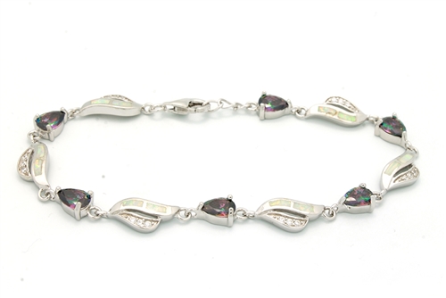 OPBR1013 - Silver Opal Bracelet